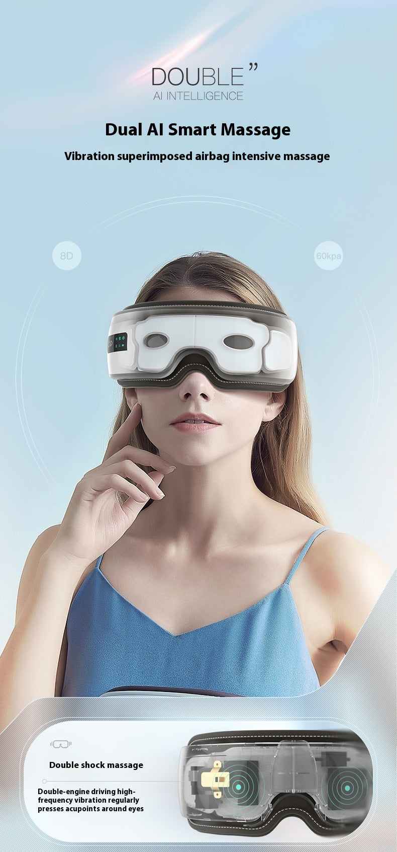 Masajeador de Ojos Recargable con Vapor